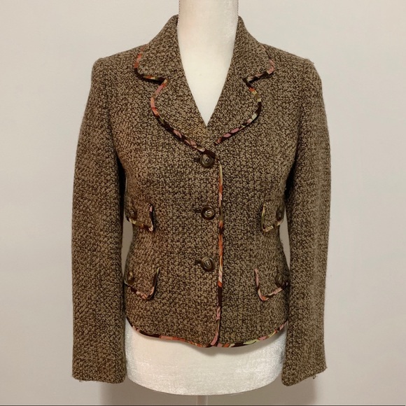 LOFT Jackets & Blazers - Ann Taylor Loft Petities tweed floral hem blazer